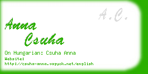 anna csuha business card